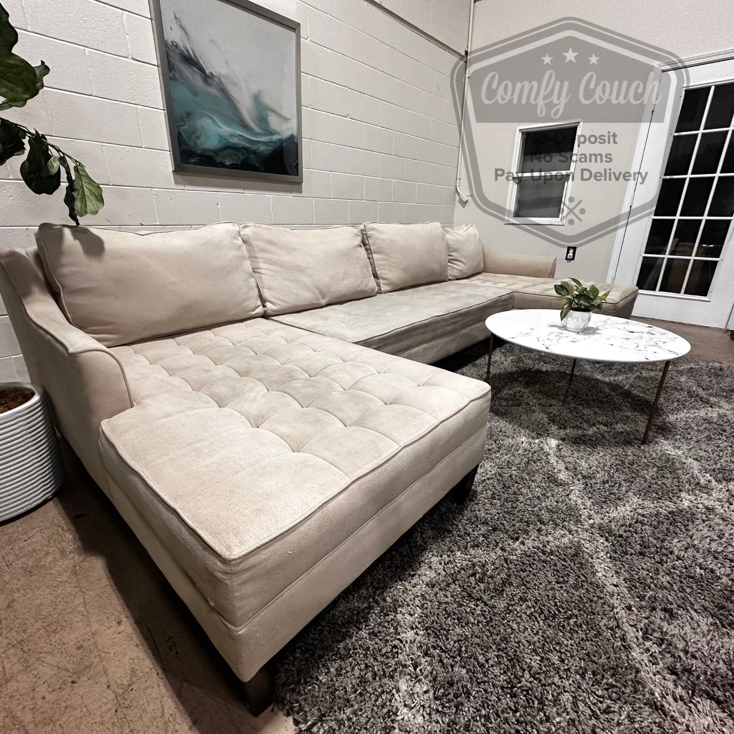 🛋️Haverty’s Beige Double Chaise Sectional (Delivery Available!! )