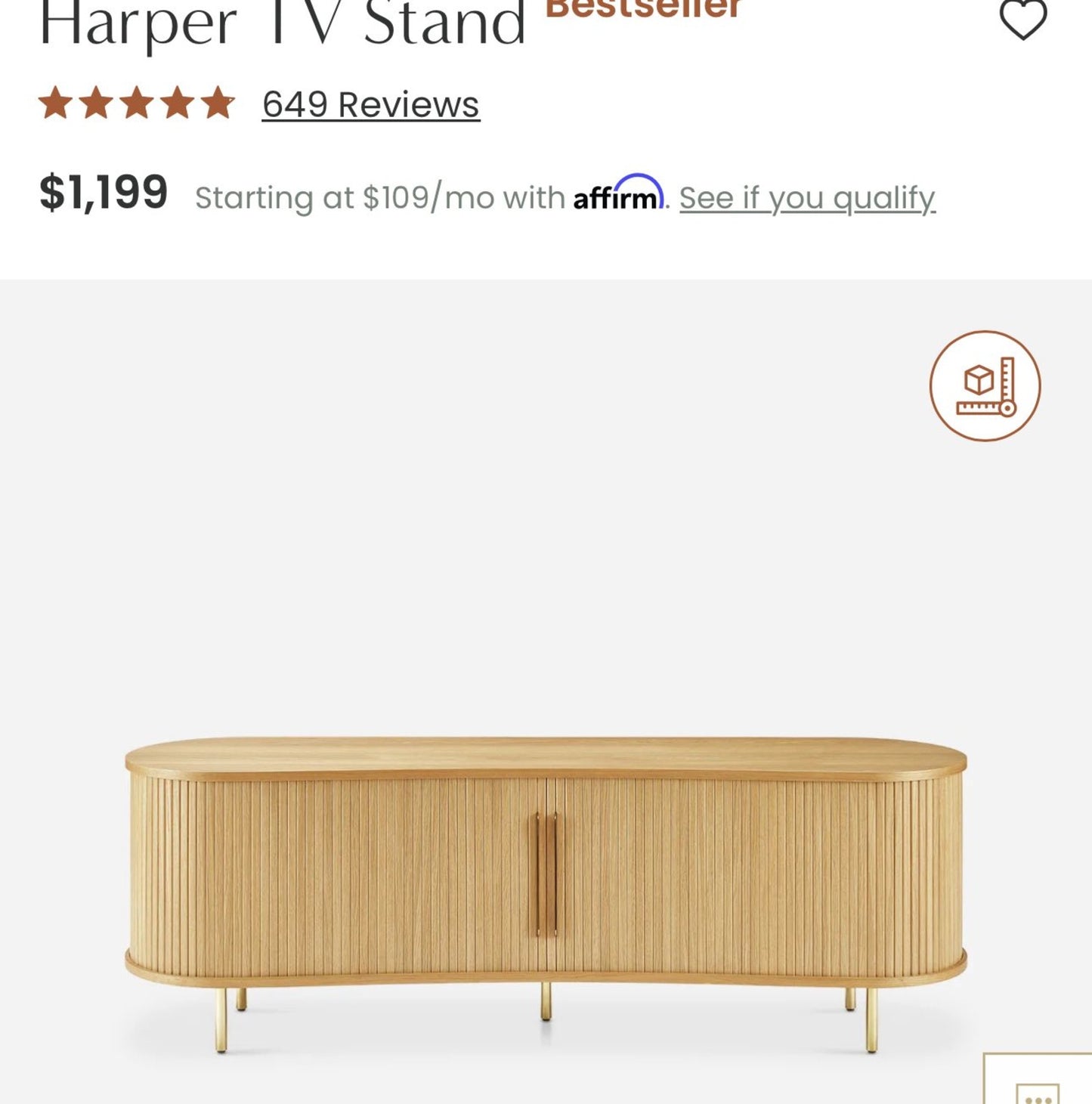 💎Castlery - Harper Curved TV Console & Side Table! (Delivery Available!! )