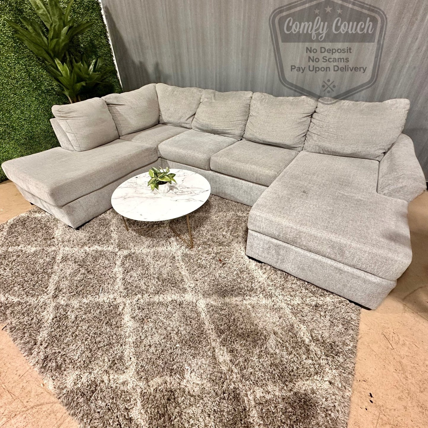 🛋️ Comfy Double Chaise Sectional Sofa(Delivery Available!! )