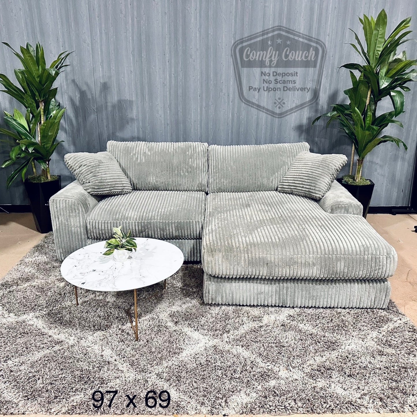 🛋️Comfy 2pc Corduroy Sectional Sofa(Delivery Available!! )