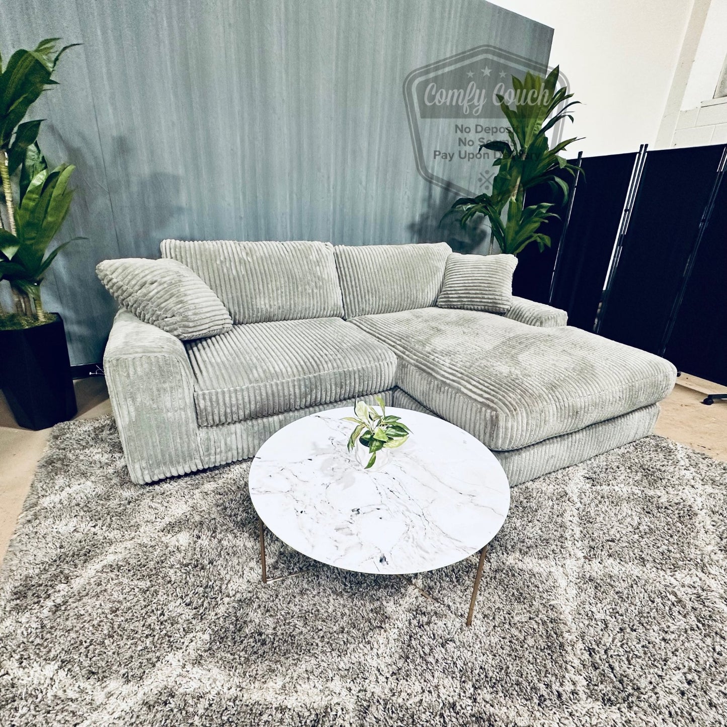 🛋️Comfy 2pc Corduroy Sectional Sofa(Delivery Available!! )
