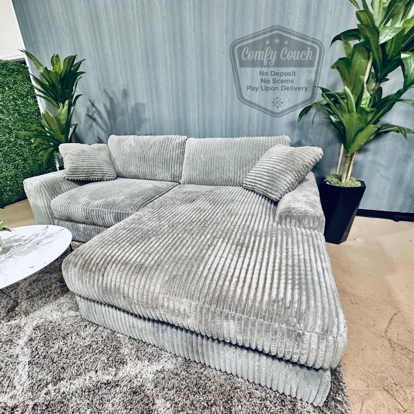 🛋️Comfy 2pc Corduroy Sectional Sofa(Delivery Available!! )