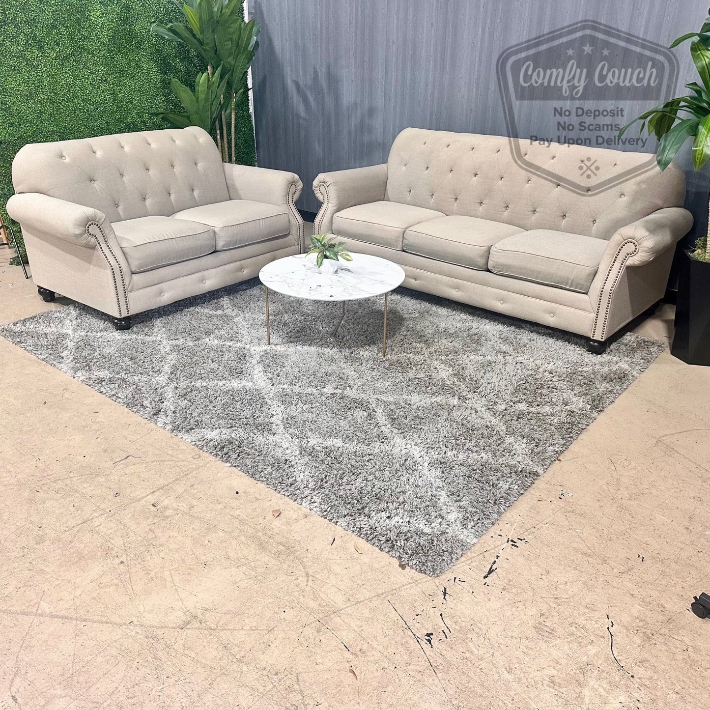 🛋️ Tufted Sofa & Loveseat Set (Delivery Available!! )