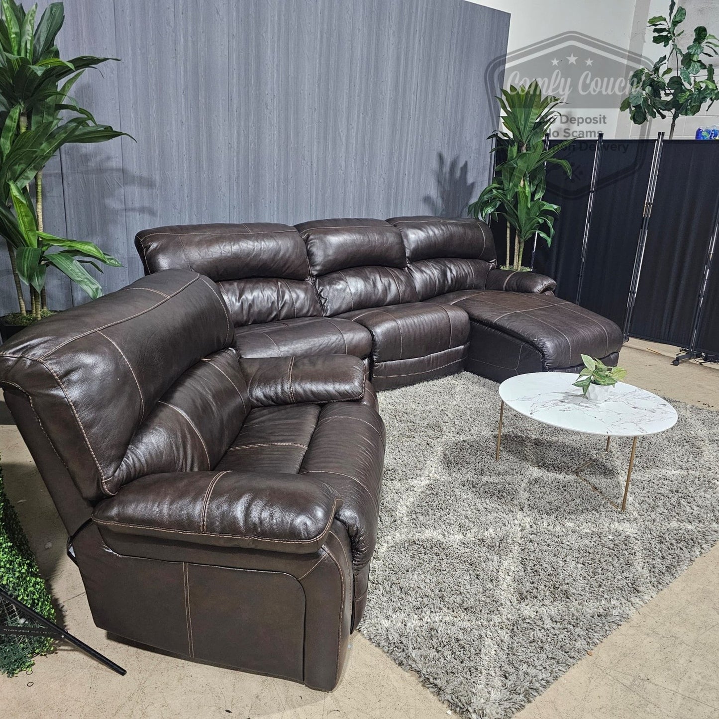 🛋️ Oversized Reclining Leather Set (Delivery Available!! )