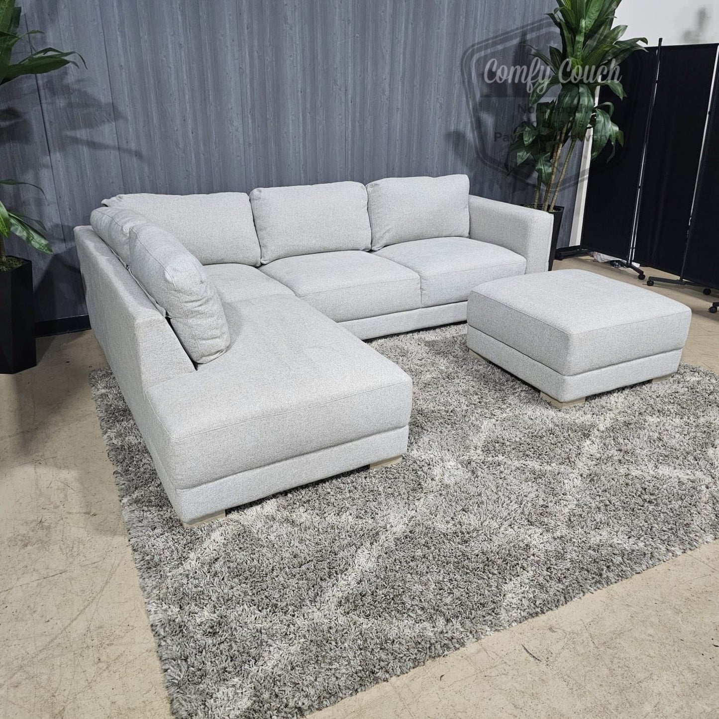 🛋️ Comfy Light Gray Sectional Sofa w/ottoman (Delivery Available!! )