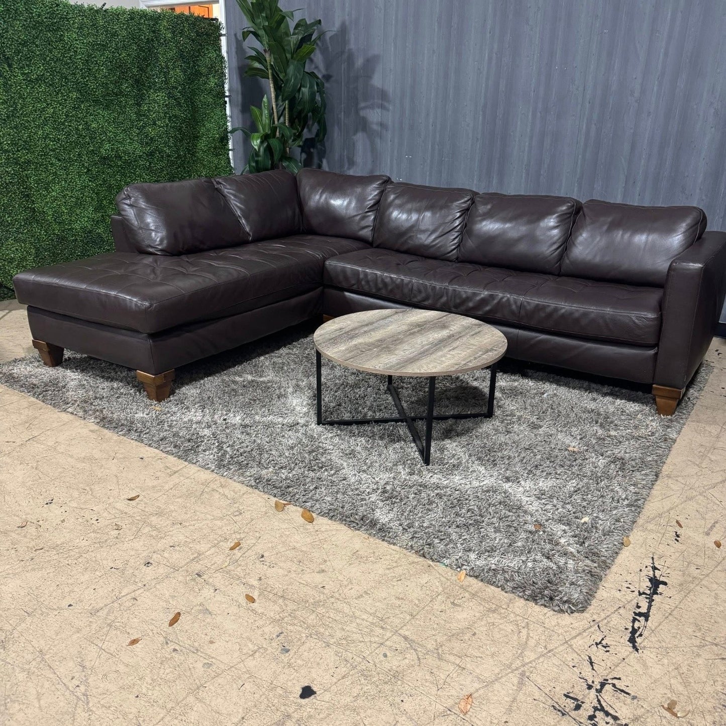 🛋️ Genuine Leather Sectional Sofa (Delivery Available!! )