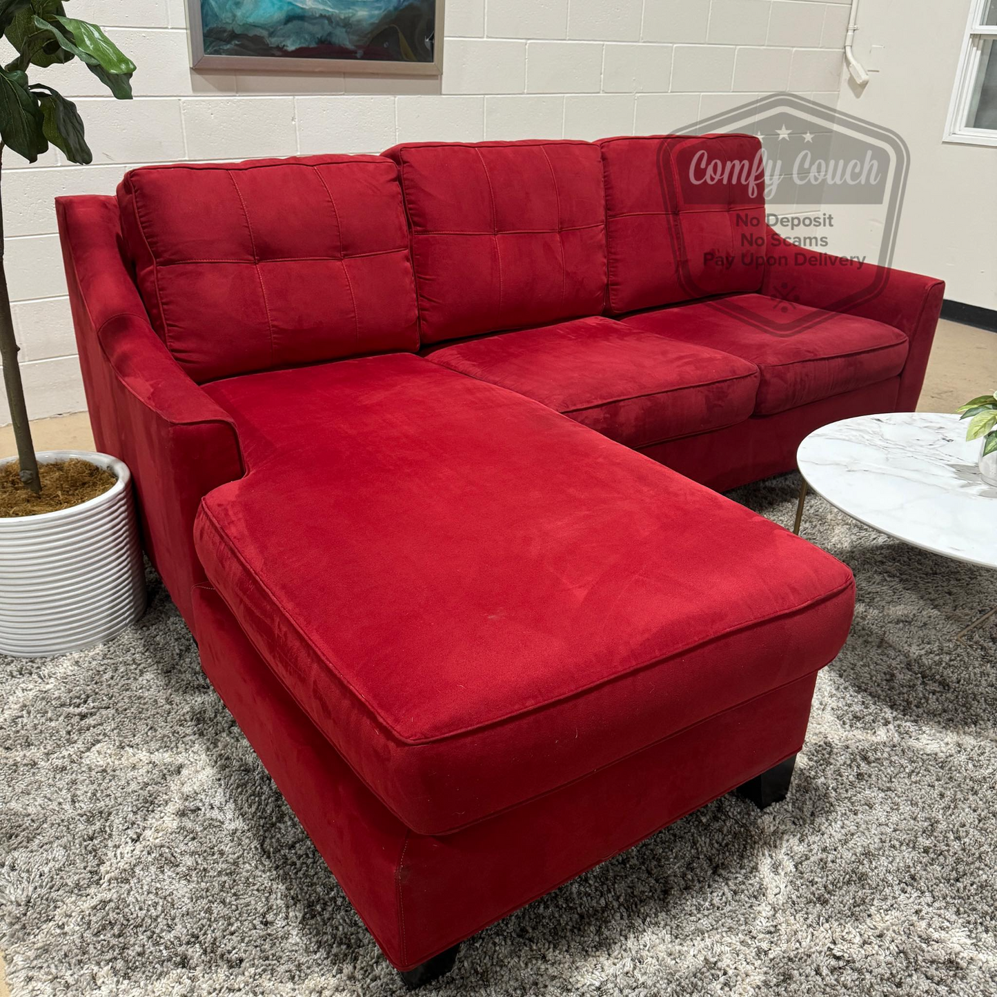 🔥 Red Reversible Sectional w/ pullout bed (Delivery  Available!! )