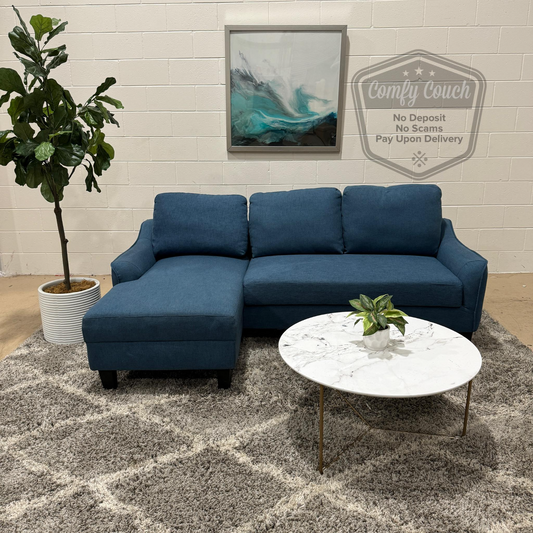 🛋️ Blue Sectional Sofa w/ pullout (Delivery  Available!! )