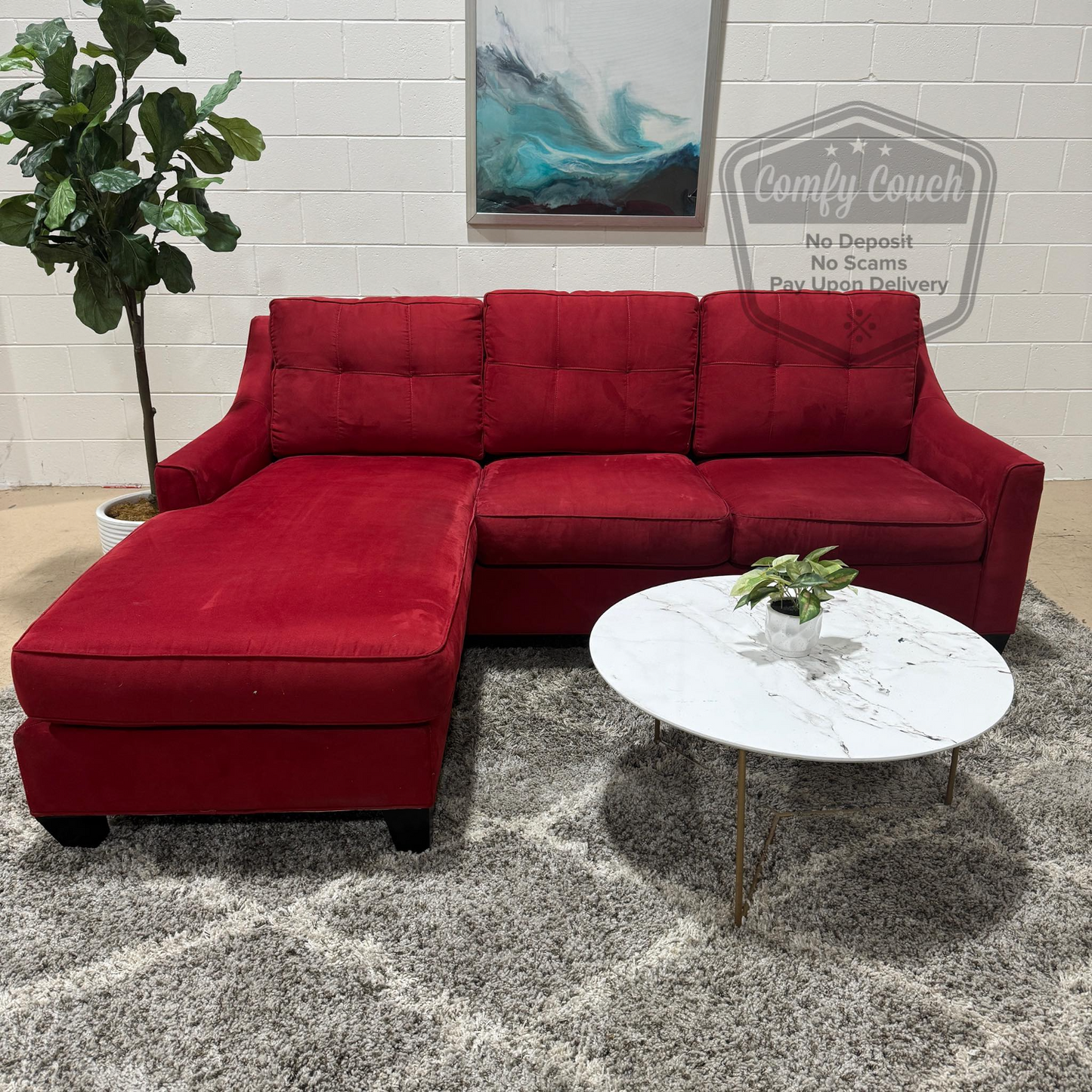 🔥 Red Reversible Sectional w/ pullout bed (Delivery  Available!! )