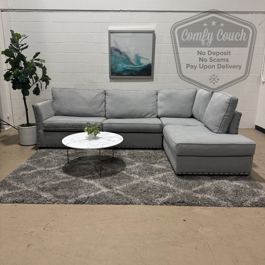 🛋️ Gray Fabric Sectional Sofa w/ Pullout(Delivery Available!! )