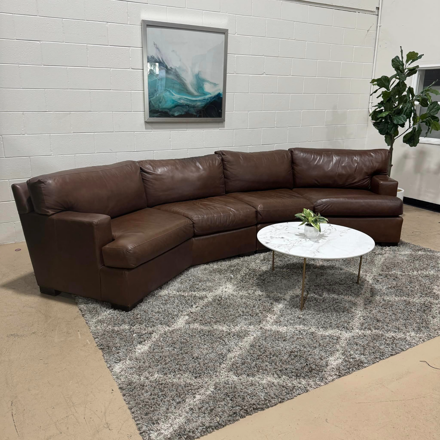 🛋️Brenhardt Genuine Leather Sofa w/ wedge (Delivery Available!! )