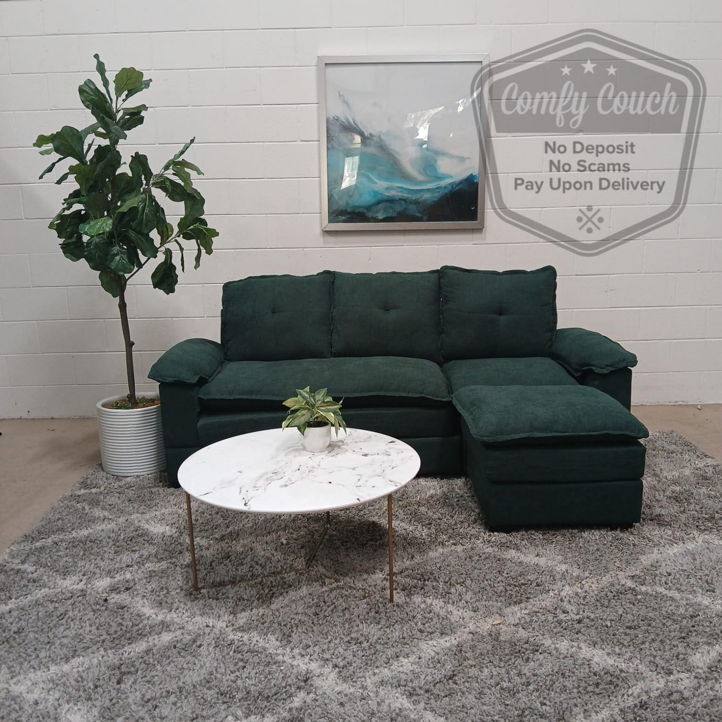 🛋️ Sectional Sofa - Brand new Green couch (Delivery Available!! )