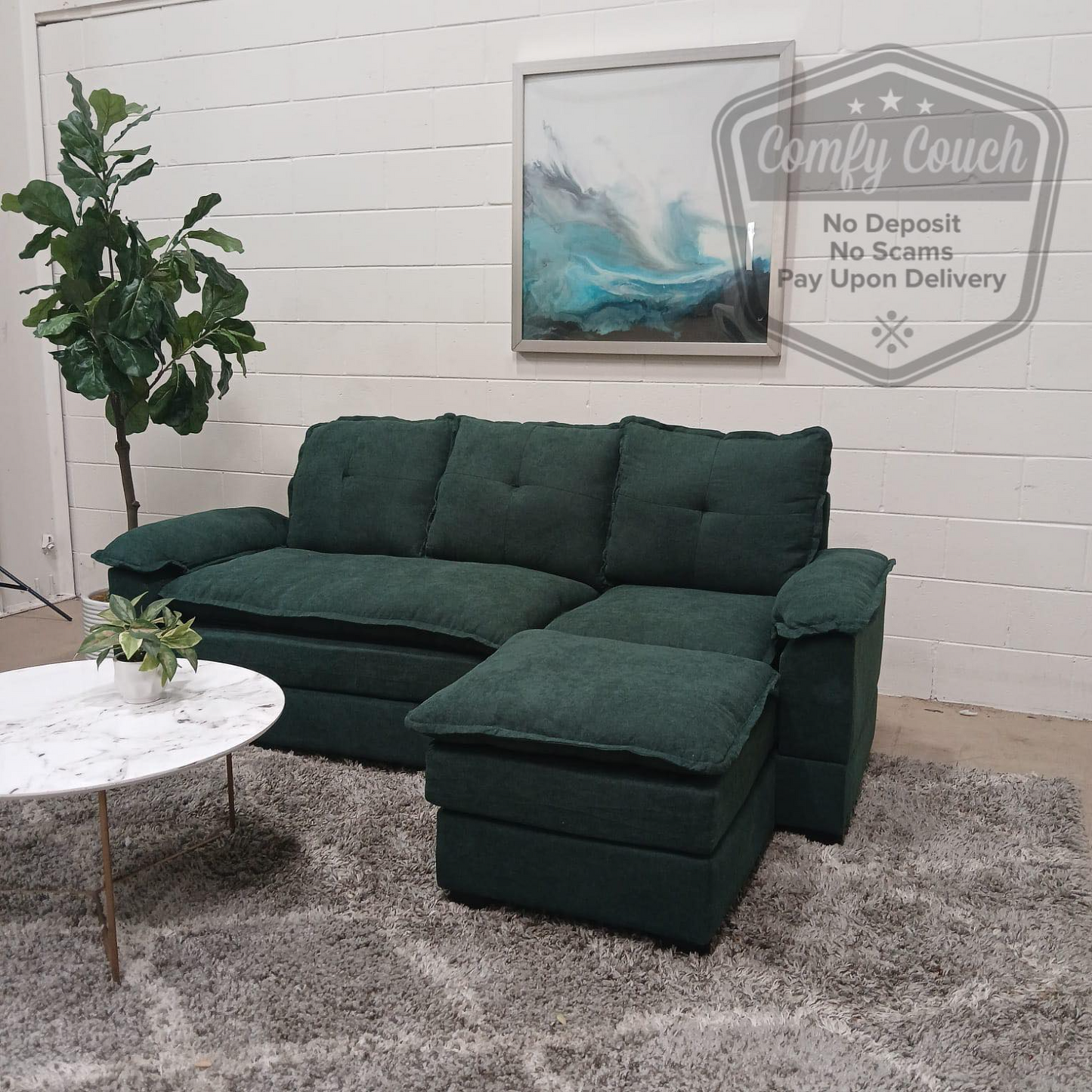 🛋️ Sectional Sofa - Brand new Green couch (Delivery Available!! )