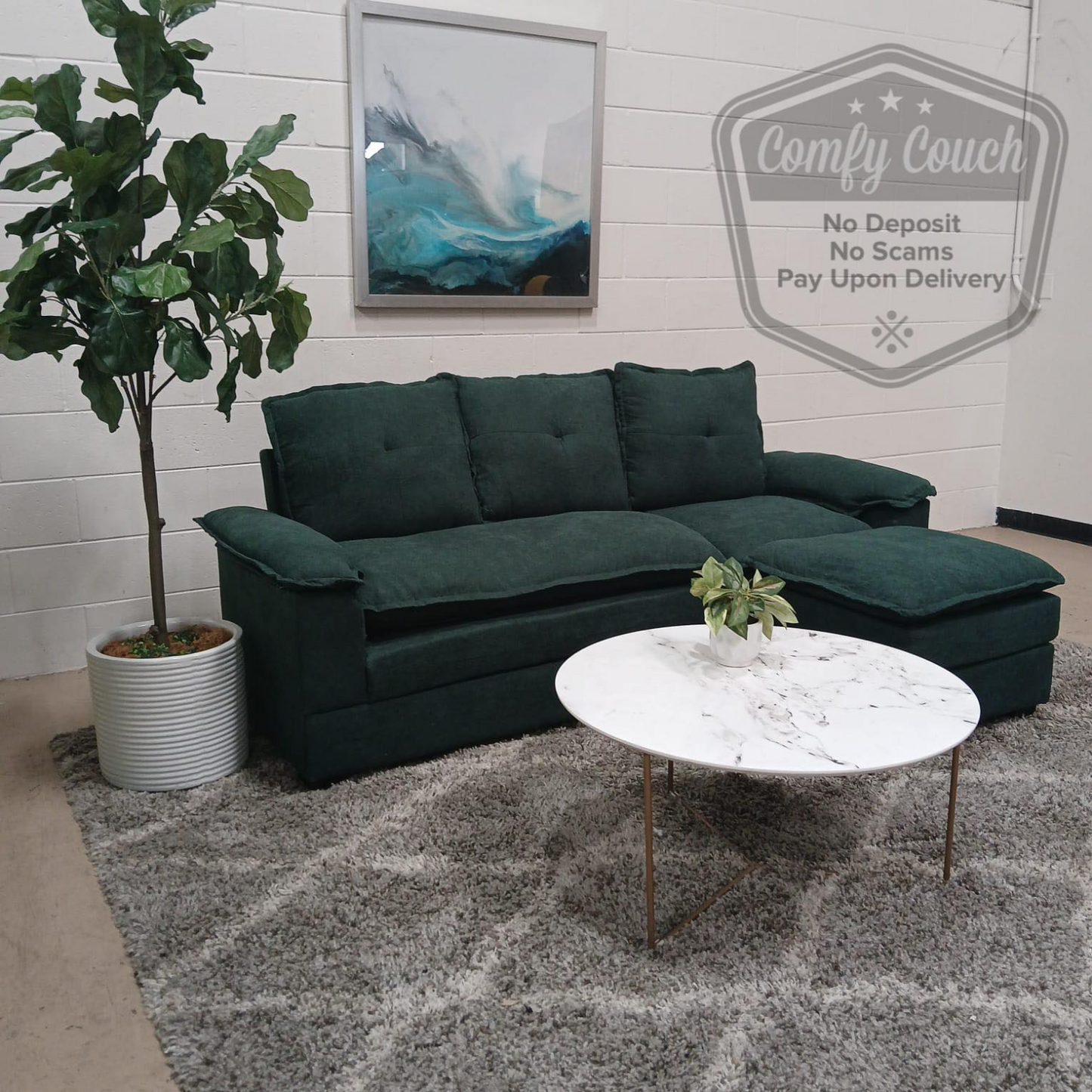 🛋️ Sectional Sofa - Brand new Green couch (Delivery Available!! )