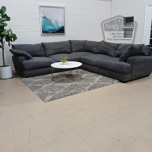 🛋️ CharcoalGray Sectional Sofa -Oversized (Delivery Available!! )