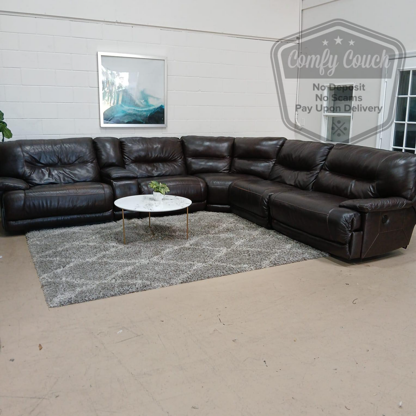 💎 Reclining Sectional - Genuine Leather (Delivery Available!! )