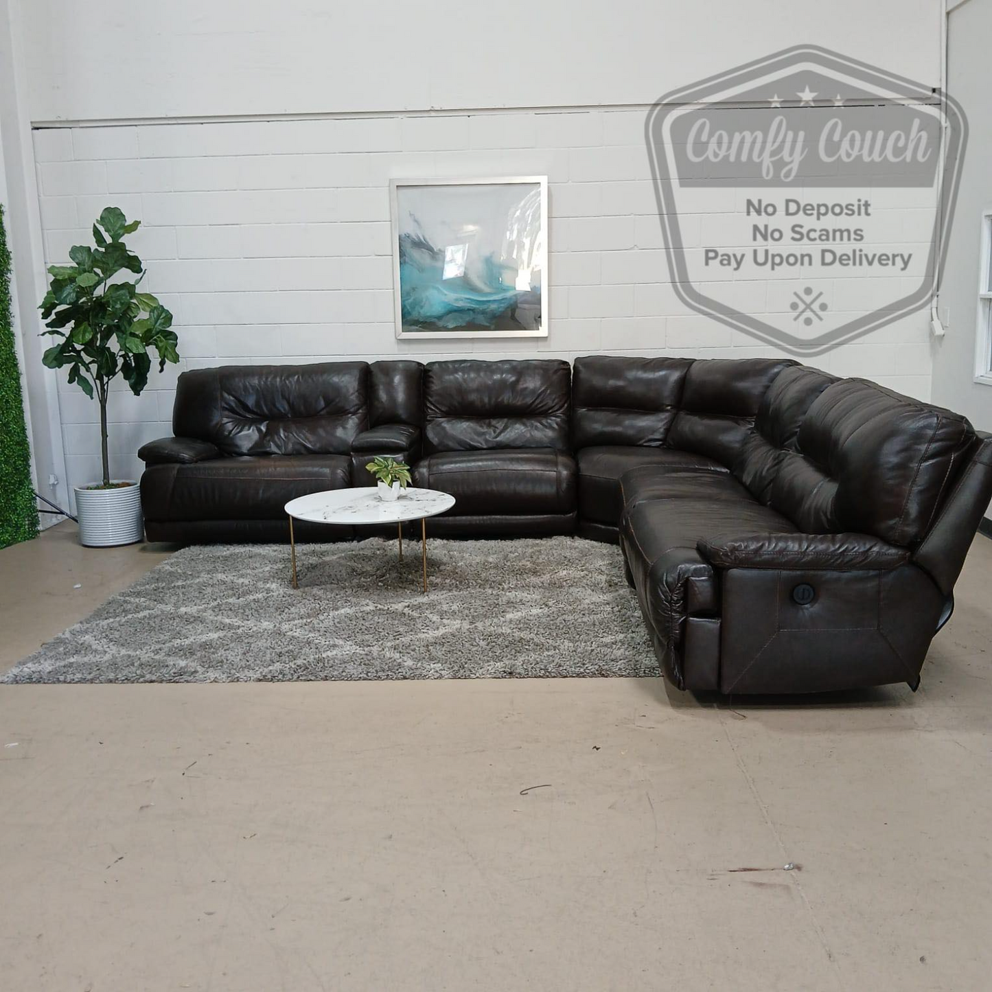 💎 Reclining Sectional - Genuine Leather (Delivery Available!! )