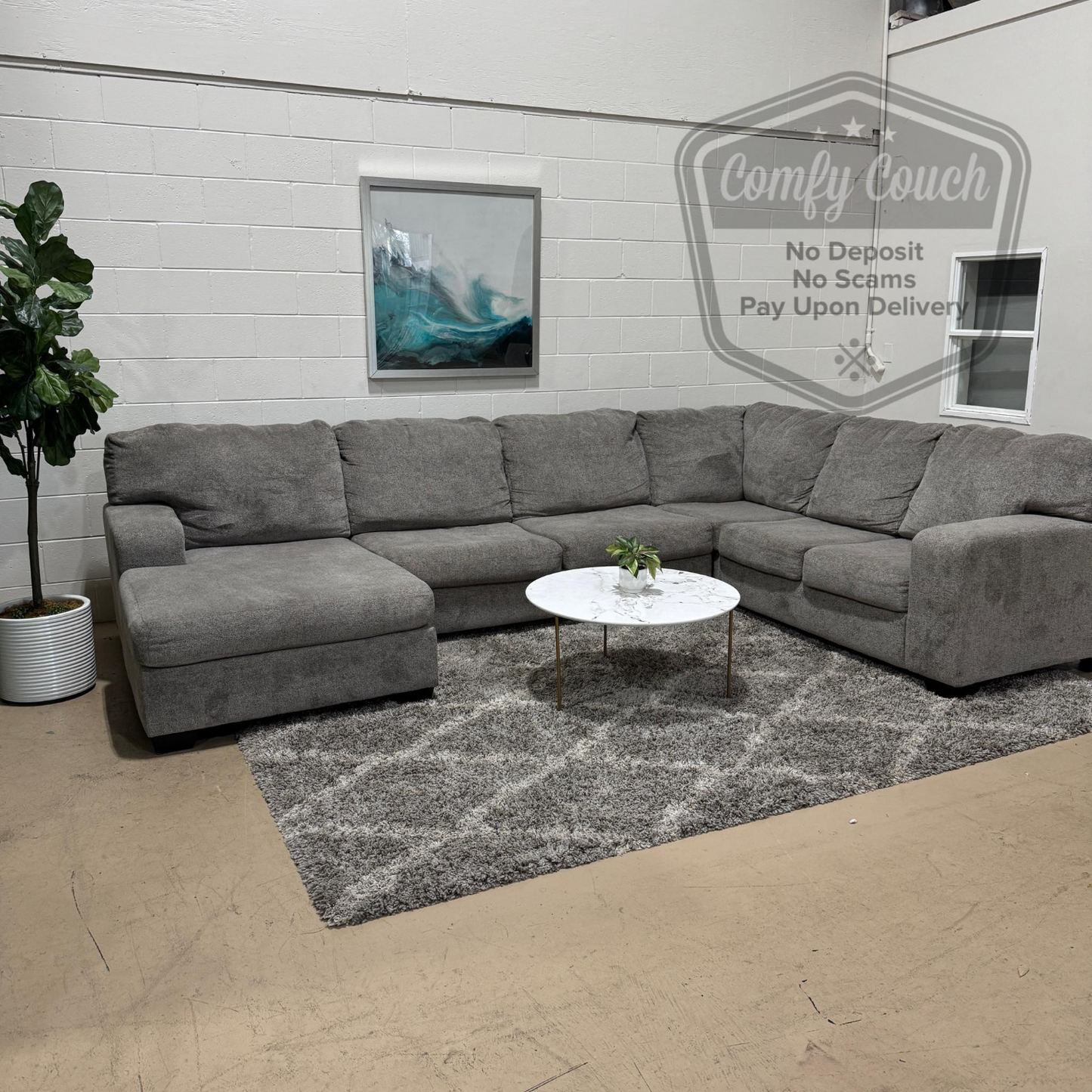 🛋️gray Ushaped Sectional- Ashleys (Delivery Available!! )