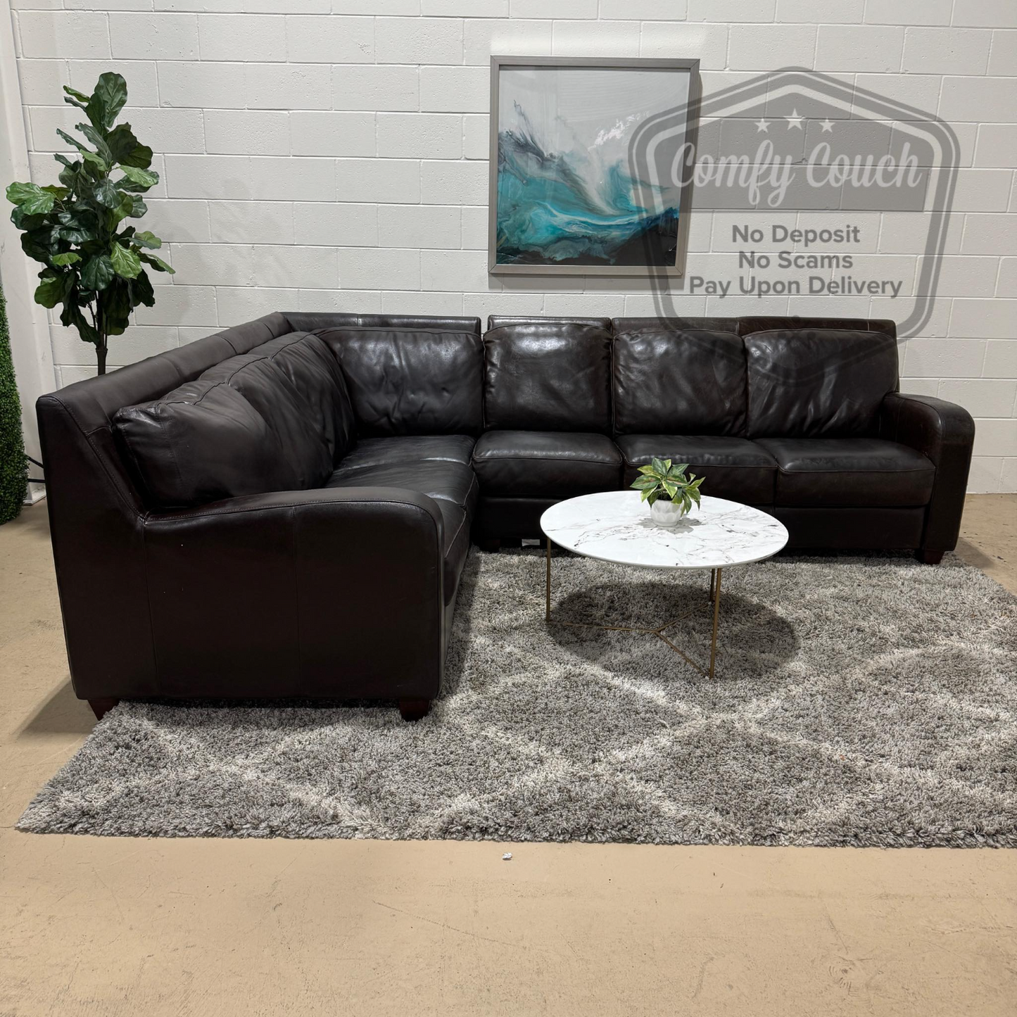 🛋️ Genuine Leather Sectional (🚛DELIVERY Available)