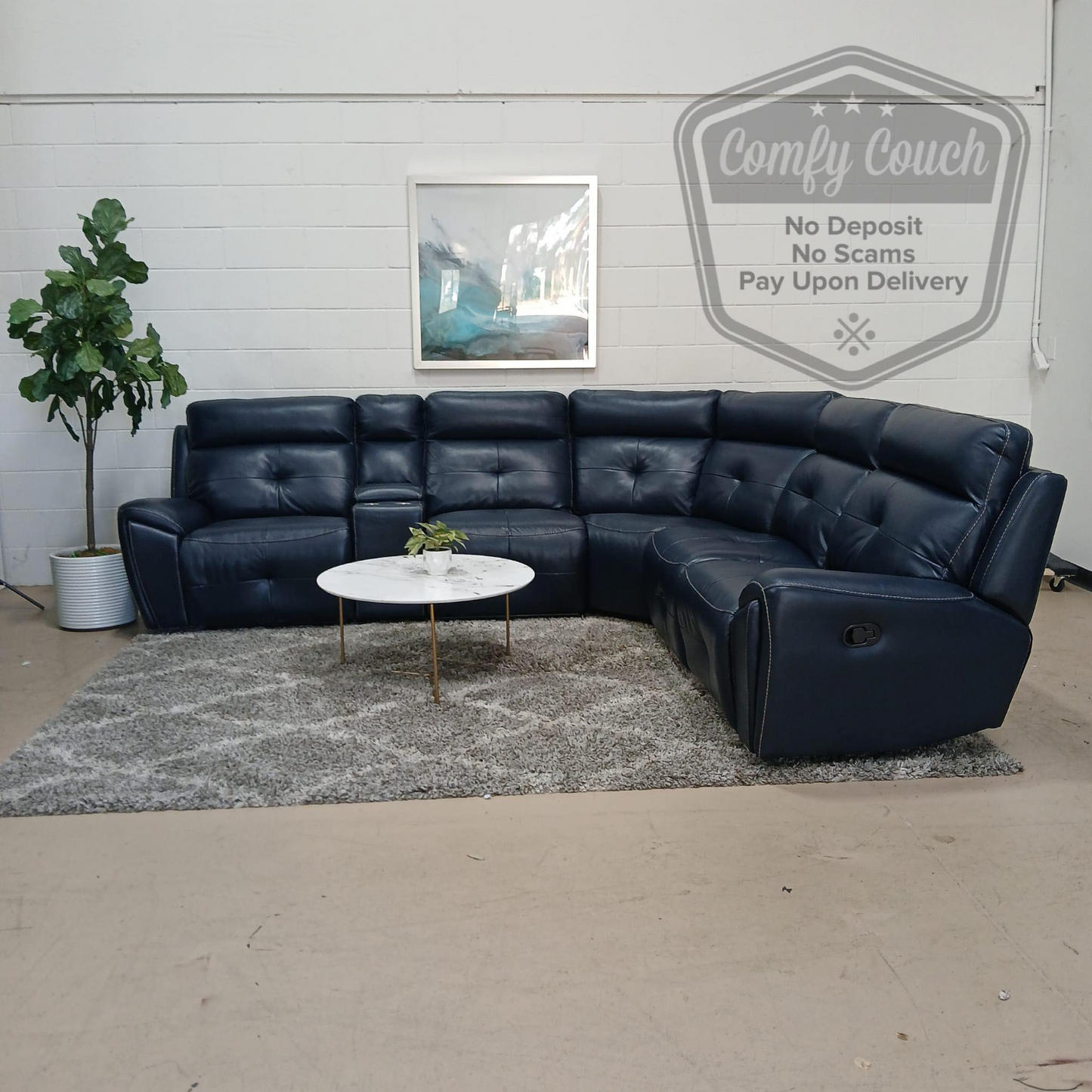 🛋️ Blue Reclining Sectional(🚛Delivery Available!! )