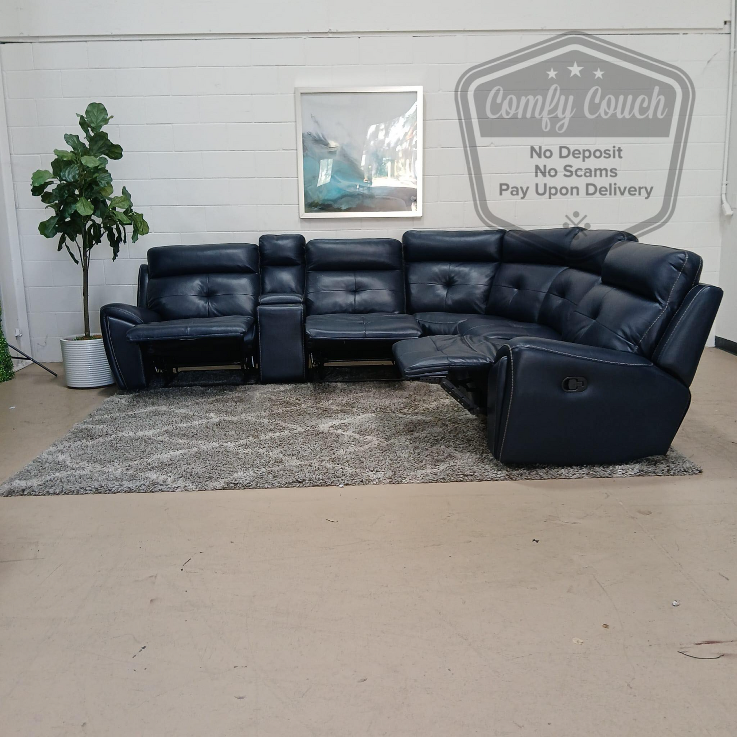 🛋️ Blue Reclining Sectional(🚛Delivery Available!! )