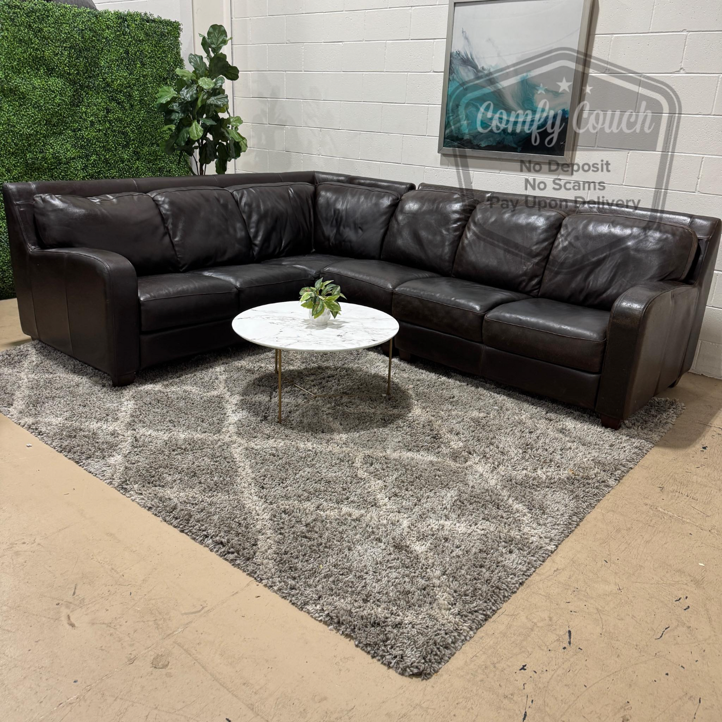 🛋️ Genuine Leather Sectional (🚛DELIVERY Available)