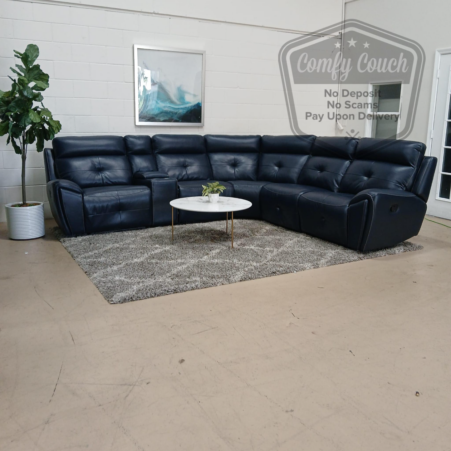 🛋️ Blue Reclining Sectional(🚛Delivery Available!! )