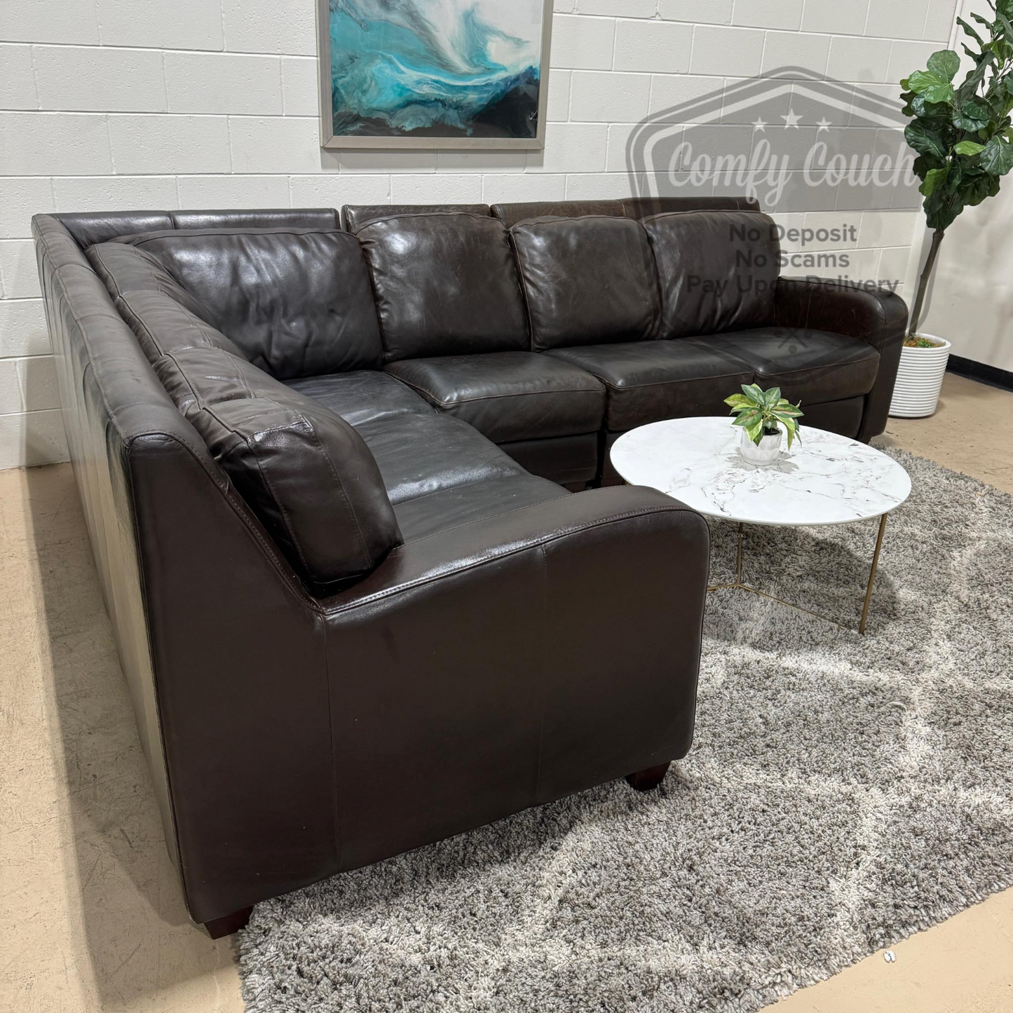 🛋️ Genuine Leather Sectional (🚛DELIVERY Available)