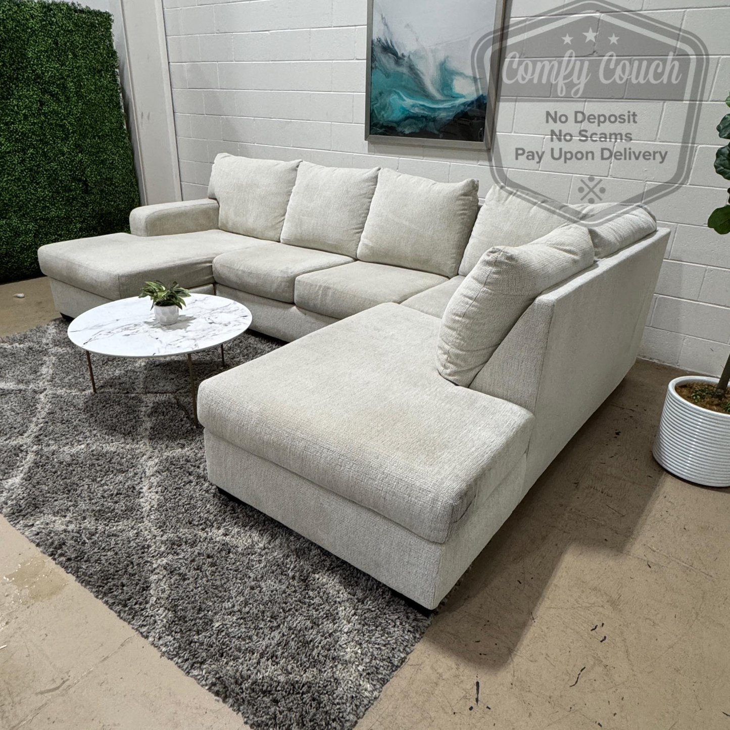 🛋️Beige Double Chaise Sectional- Ashleys   (Delivery Available!! )