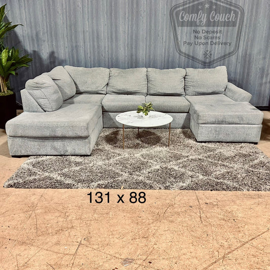🛋️ Comfy Double Chaise Sectional Sofa(Delivery Available!! )
