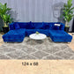 🛋️Stunning Blue Velvet Ushaped Sectional w/Ottoman (Delivery Available!! )