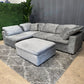 🛋️ Gray Microsuede Modular Sectional & Ottoman