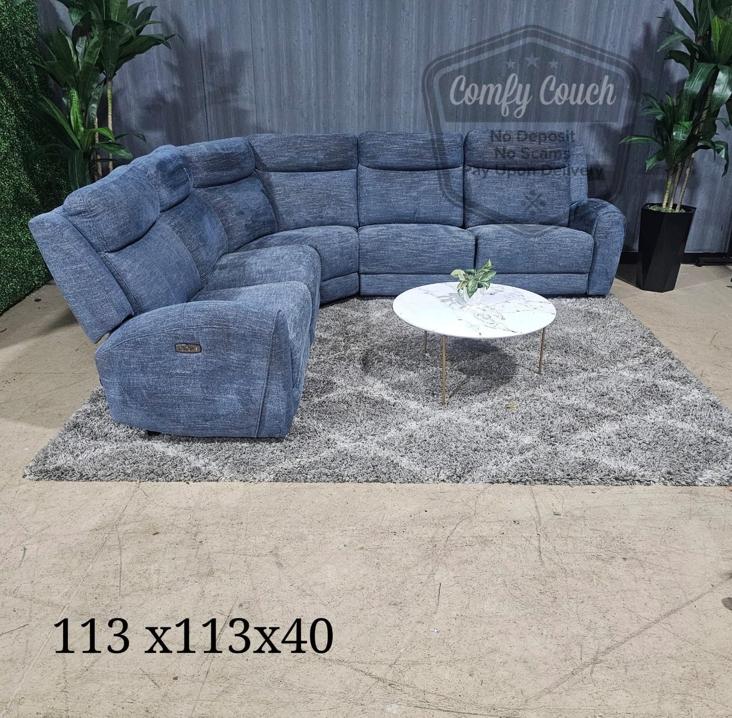 🛋️ Blue Reclining Sectional (Delivery Available!! )