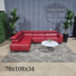 🛋️ Red Leather Sectional Sofa (Delivery Available!! )