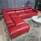 🛋️ Red Leather Sectional Sofa (Delivery Available!! )