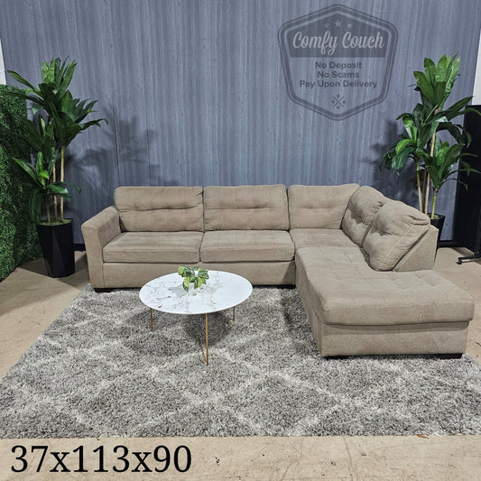 🛋️ Comfy Beige Sectional Sofa (Delivery Available!! )