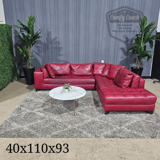 🛋️ Red Natuzzi Italia Sectional Sofa (Delivery Available!! )