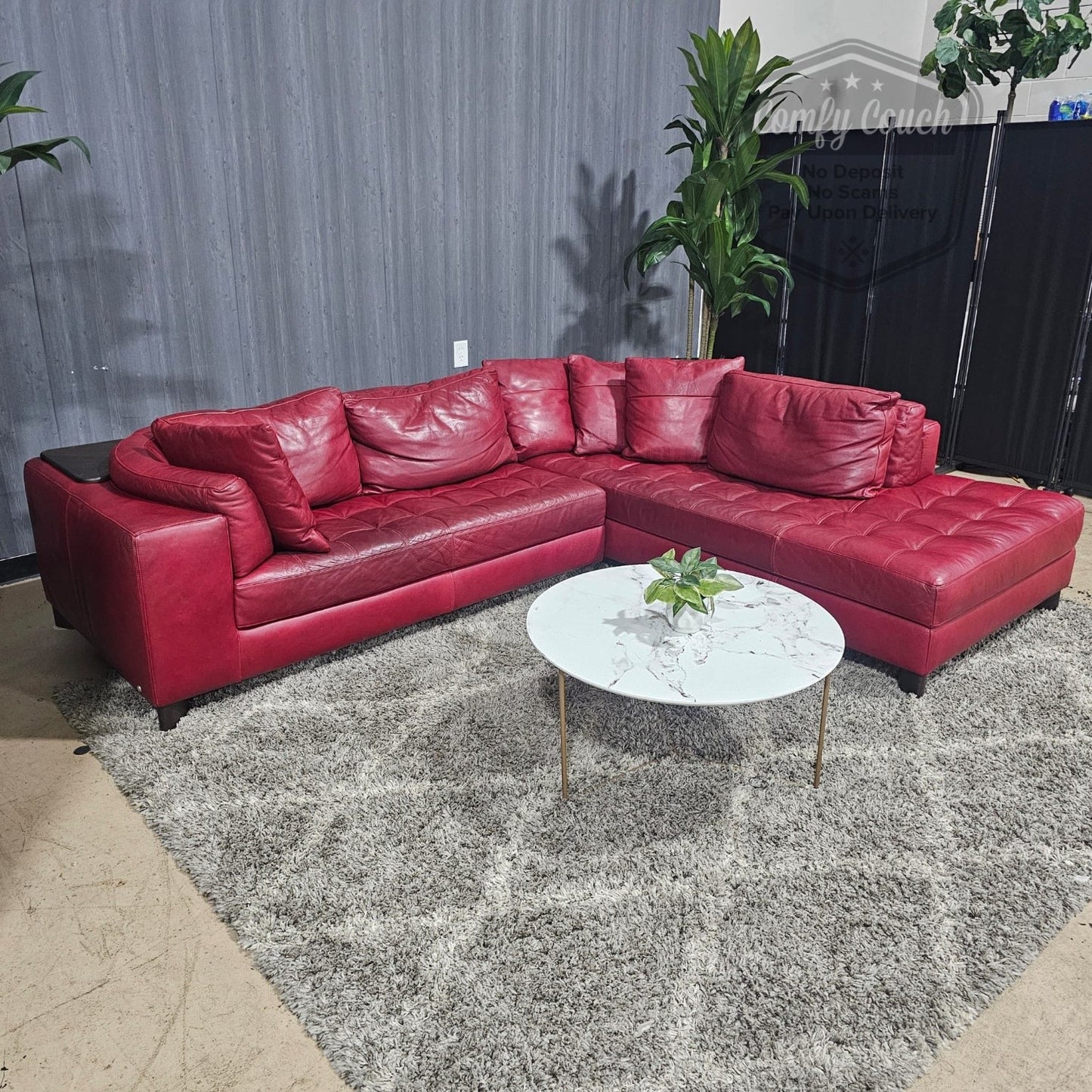 🛋️ Red Natuzzi Italia Sectional Sofa (Delivery Available!! )