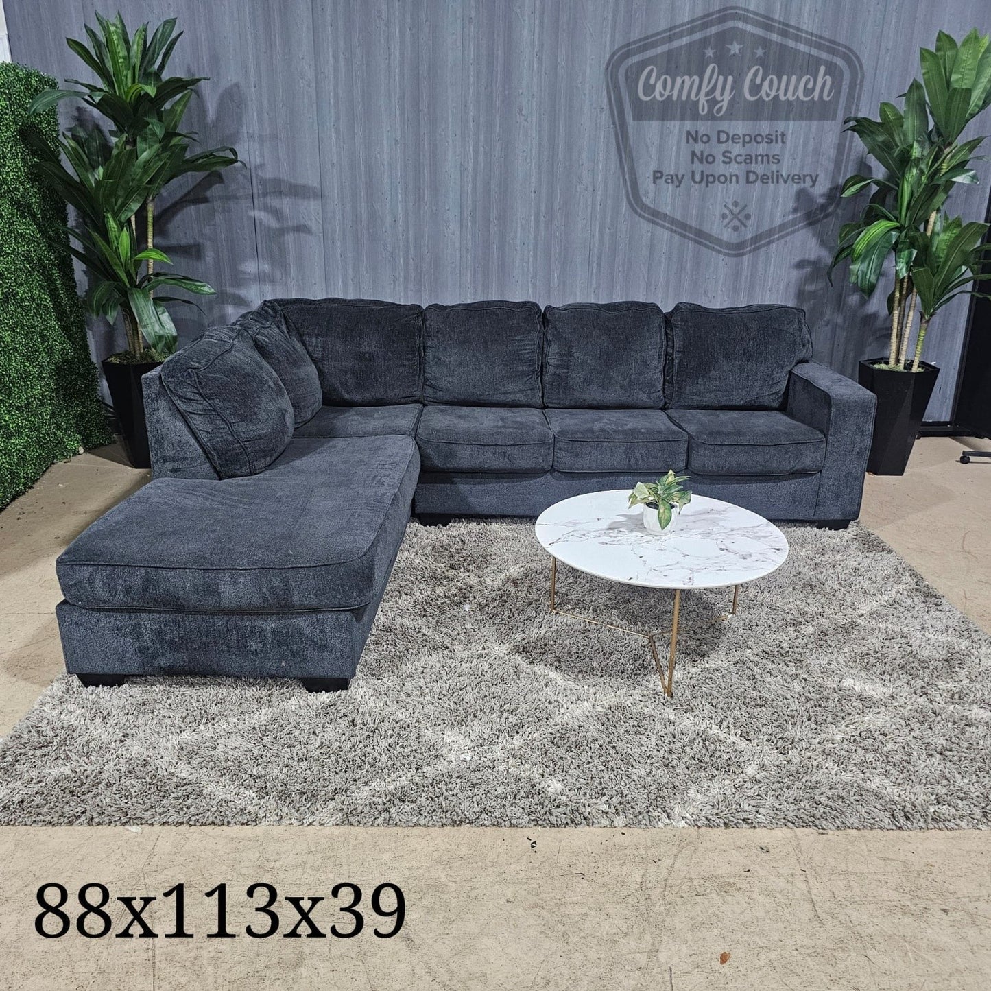 🛋️ Ashley’s Charcoal Sectional Sofa (Delivery Available!! )