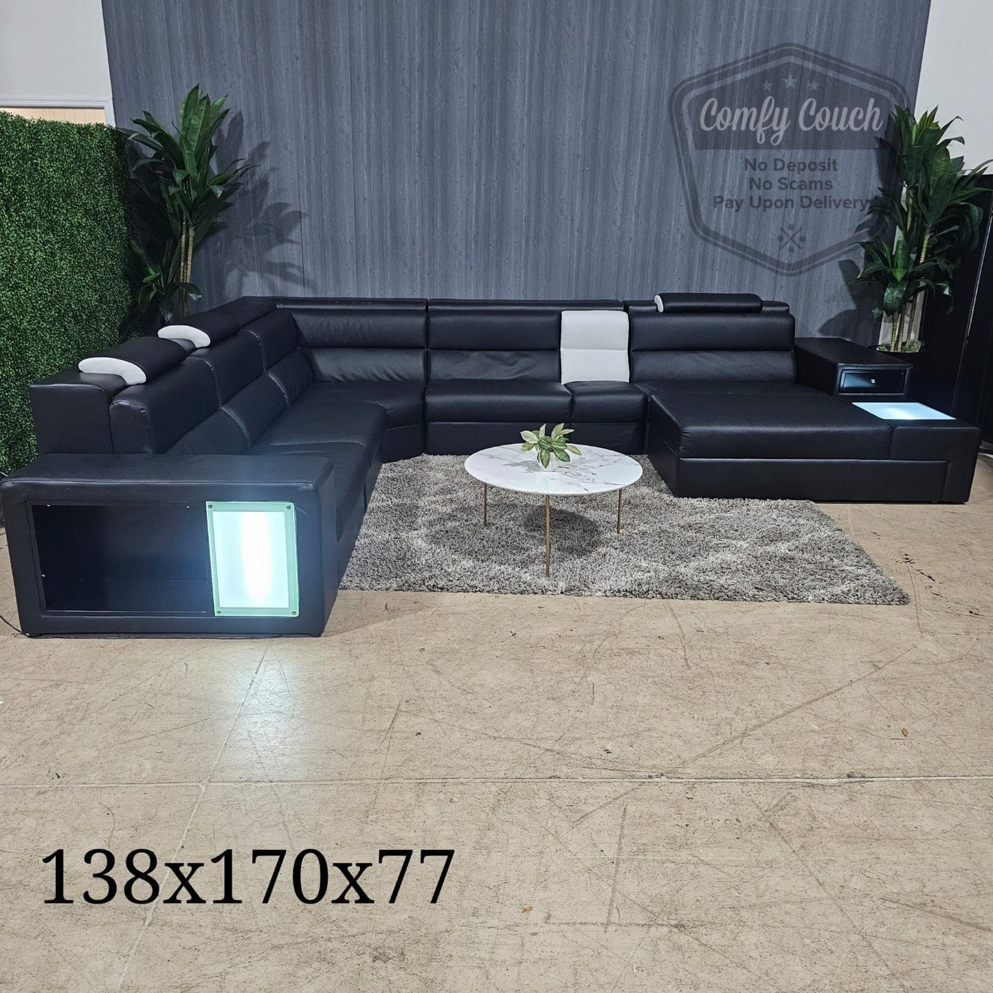 🛋️Polaris Leather Sectional & Ottoman (Delivery Available!! )
