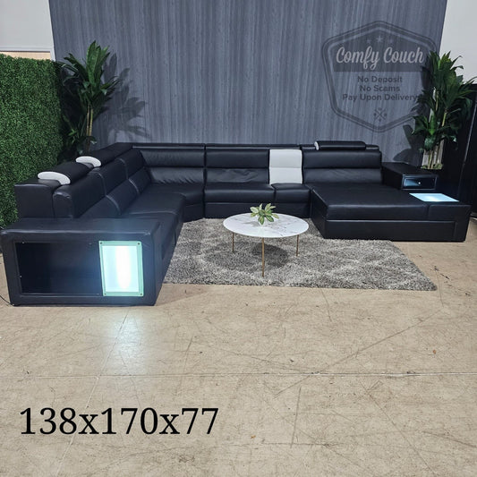 🛋️Polaris Leather Sectional & Ottoman (Delivery Available!! )