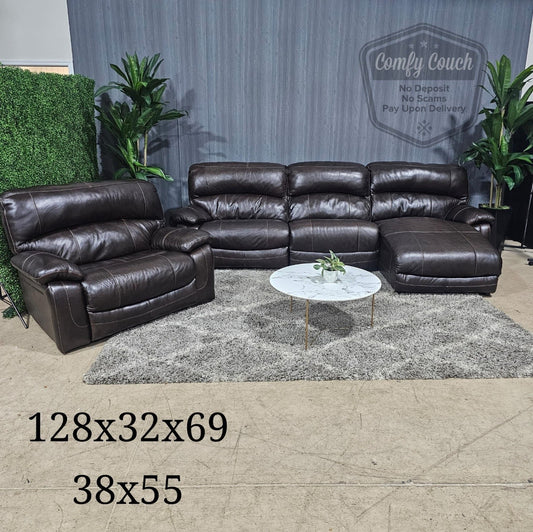 🛋️ Oversized Reclining Leather Set (Delivery Available!! )