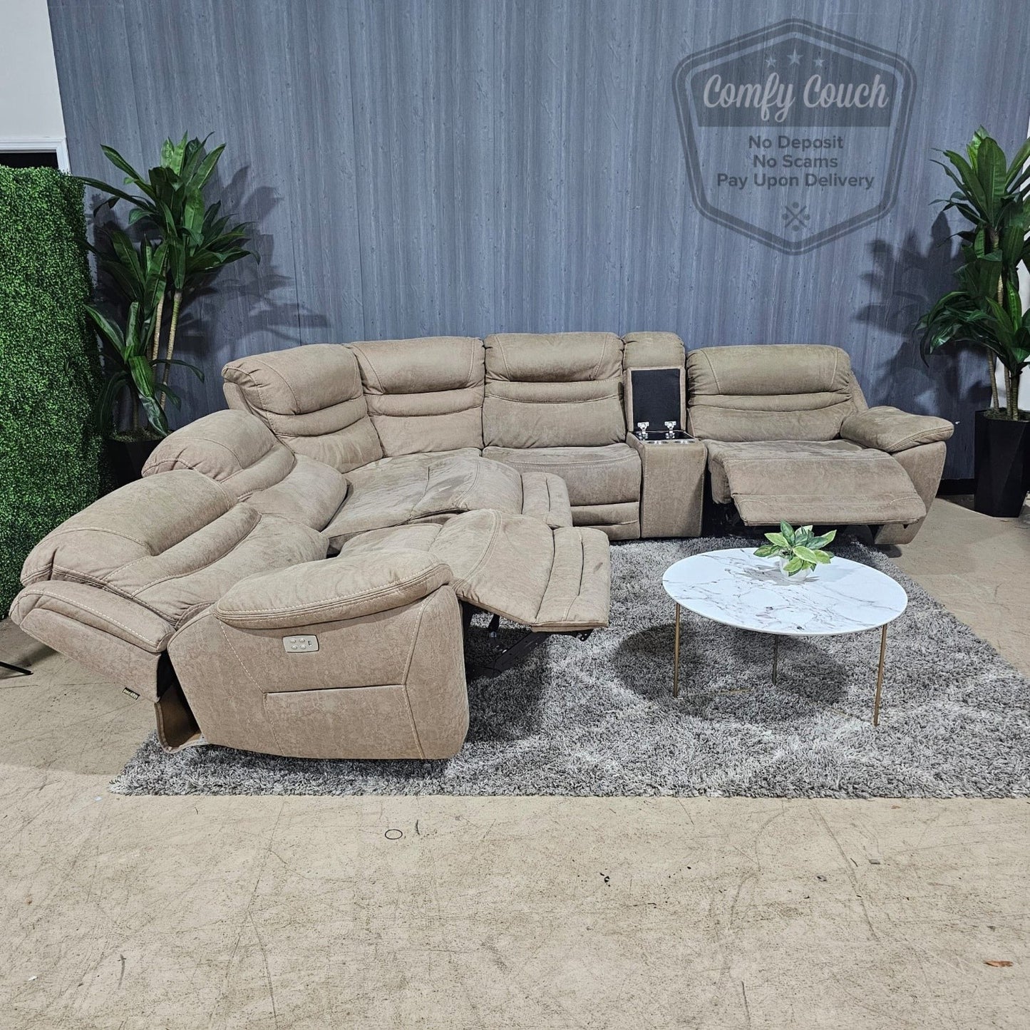 🛋️ Tan Reclining Sectional (Delivery Available!! )