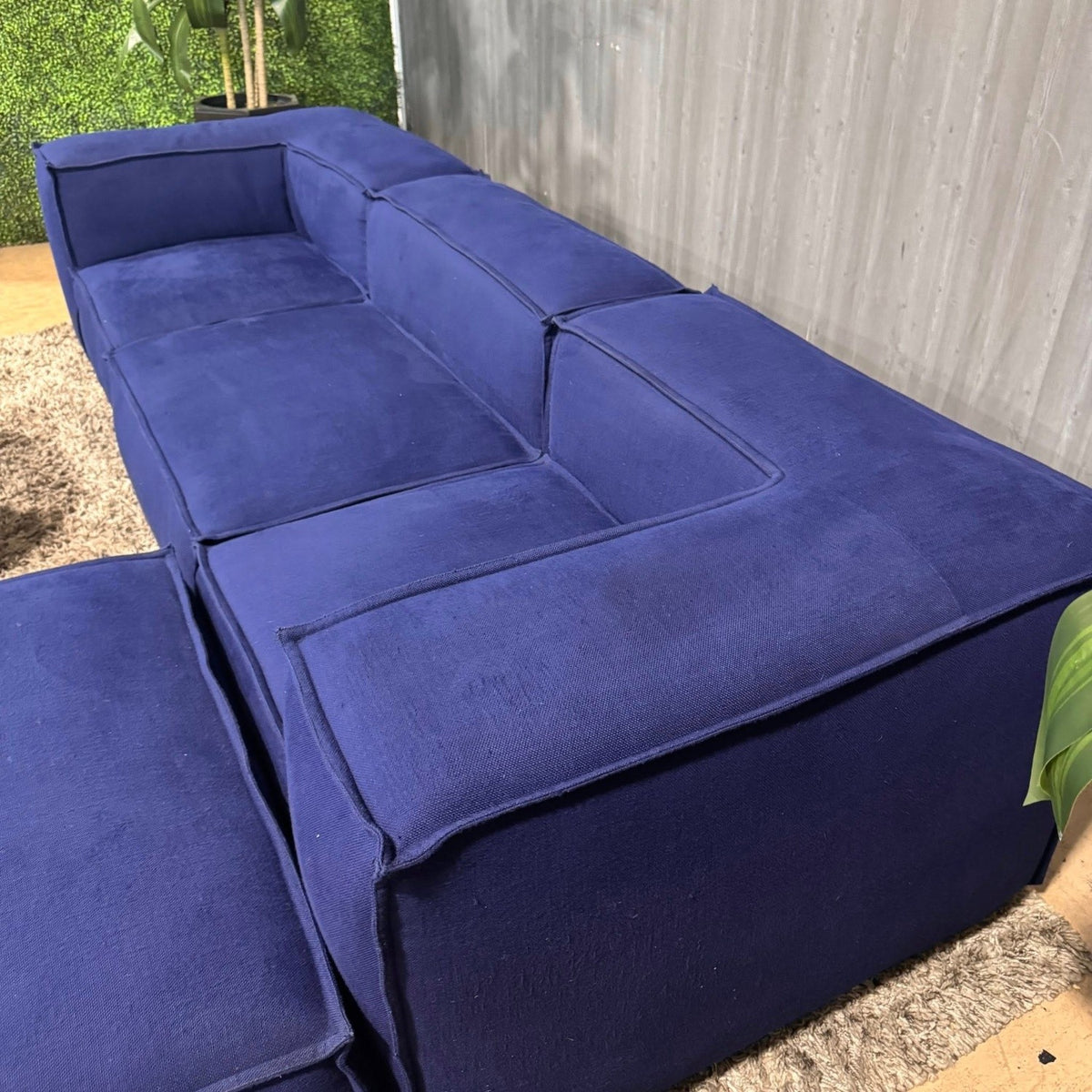 🛋️ Restoration Hardware Royal Blue Modular Sofa w/Ottoman (Delivery Available!! )