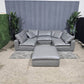 RH- Gray Leather Restoration Hardware Original Cloud Couch (6pc)