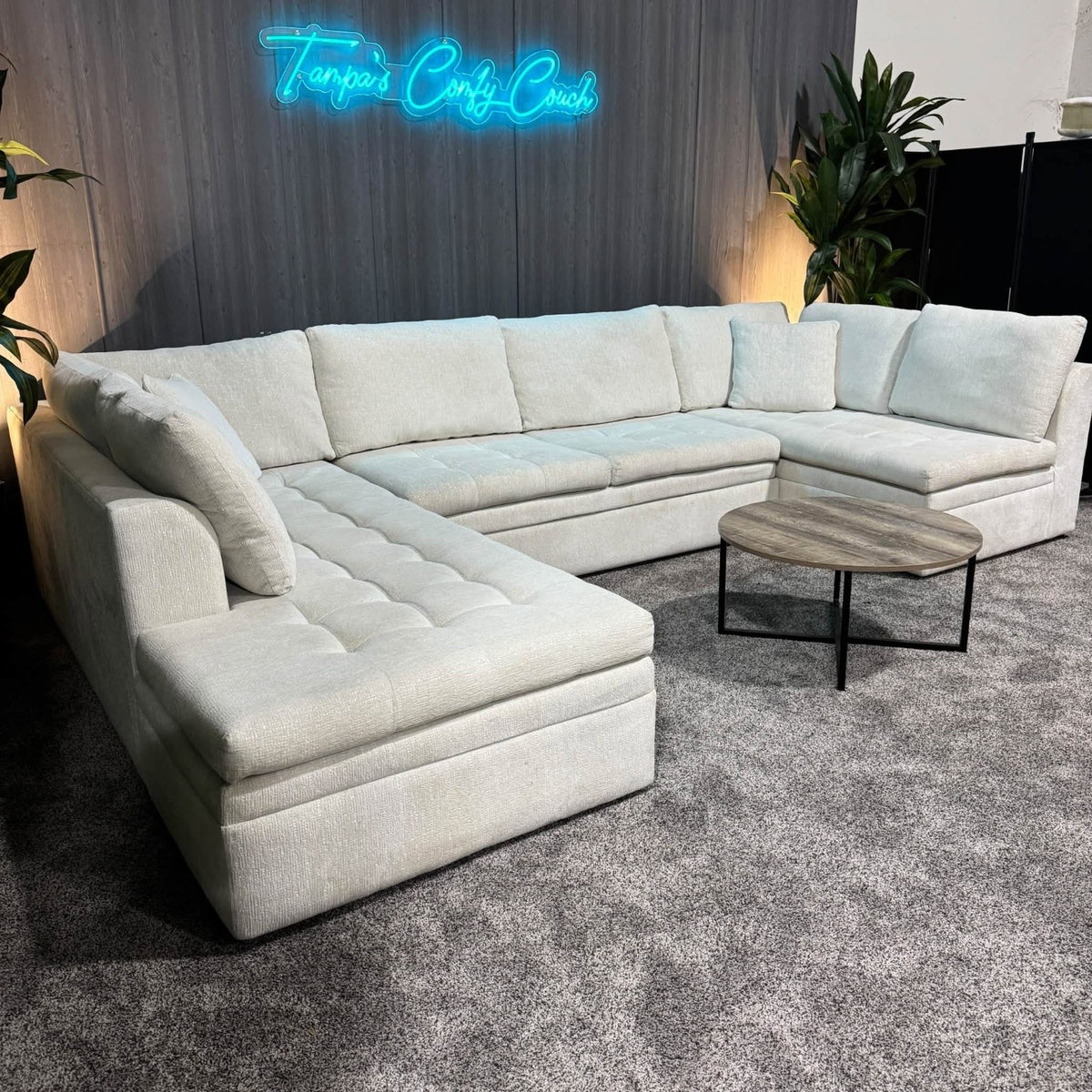 Cindy Crawford Home Sheridan Place 155” U-Shaped Sleeper Sectional | Off-White (Delivery Available!! )