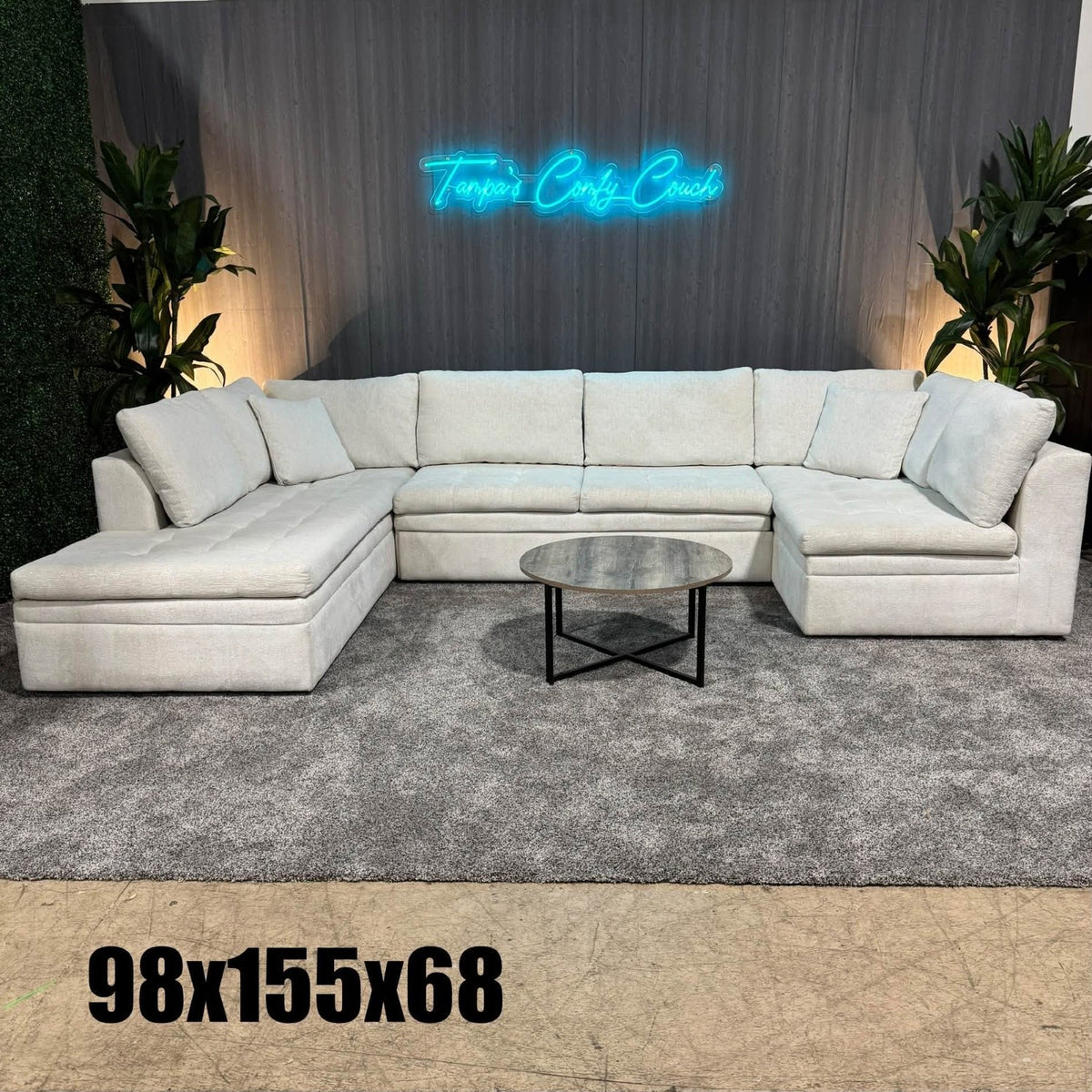 Cindy Crawford Home Sheridan Place 155” U-Shaped Sleeper Sectional | Off-White (Delivery Available!! )