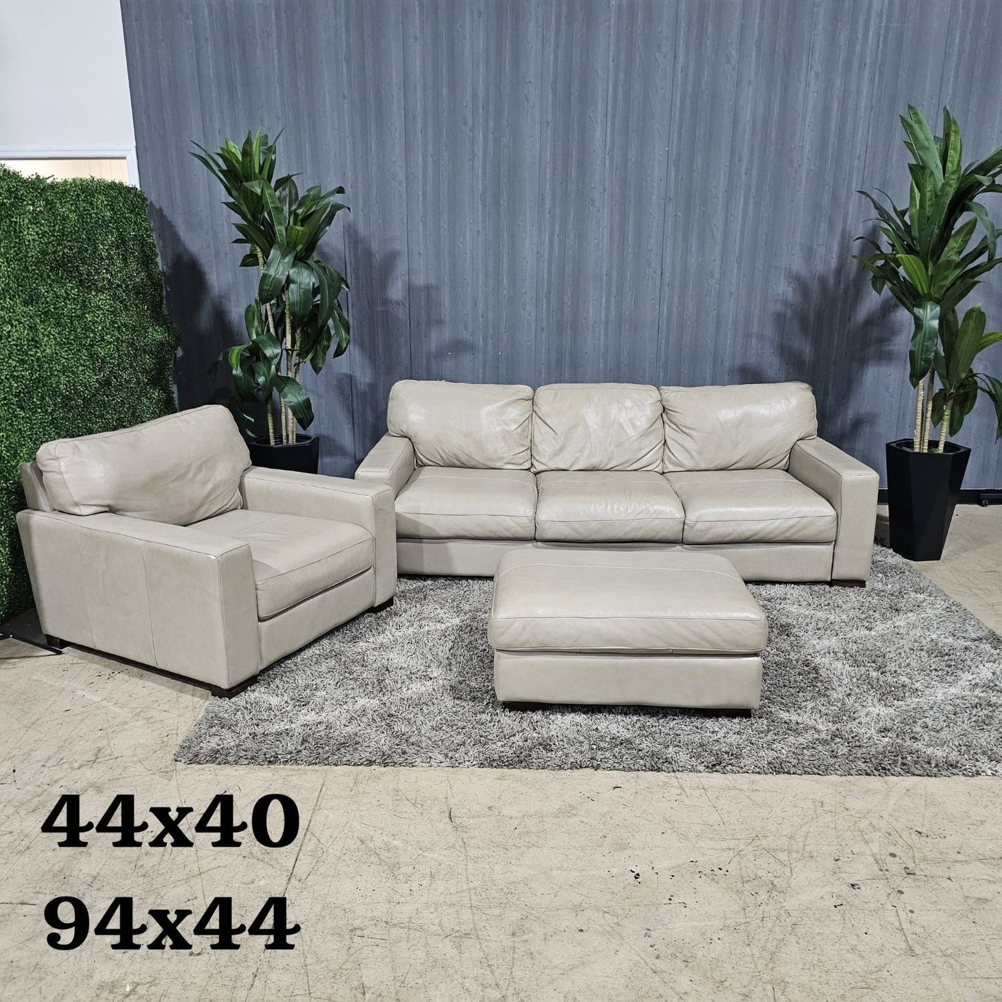 🛋️ Italian Leather Sofa & Chair Set w/Ottoman (Delivery Available!! )