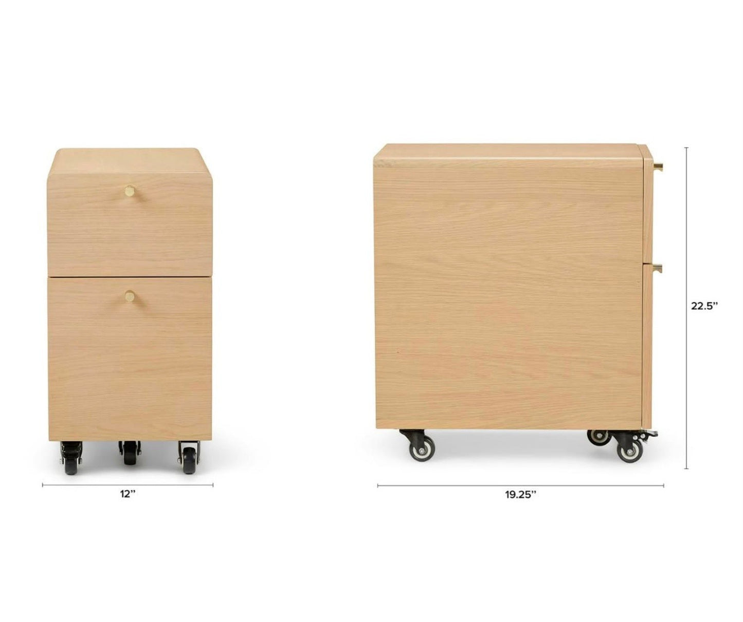 Krossa 12” File Cabinet – White Oak | Brand New in Box