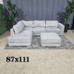 🛋️ Light Gray Sectional Sofa & Ottoman (Delivery Available!! )